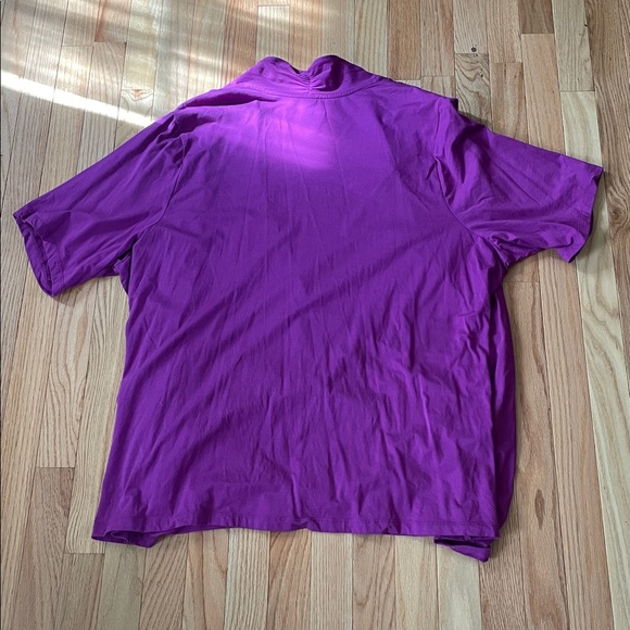 Lands' End Top Womens 3X Purple Wrap Front Short Sleeve Active Workout Lounge - Picture 8 of 9